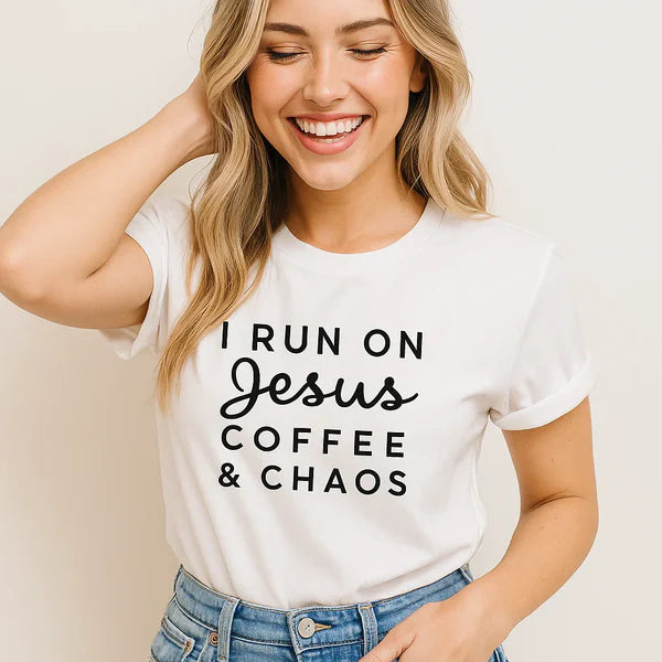 I Run on Jesus Coffee & Chaos T-Shirt